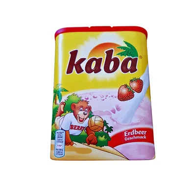 KABA Strawberry Milk Flavouring in a yellow box with a red lid associated with Strawberry flavour.