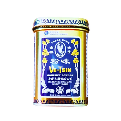Ve Tsin Umami Powder Ajinomoto in its traditional gold and blue tin container.
